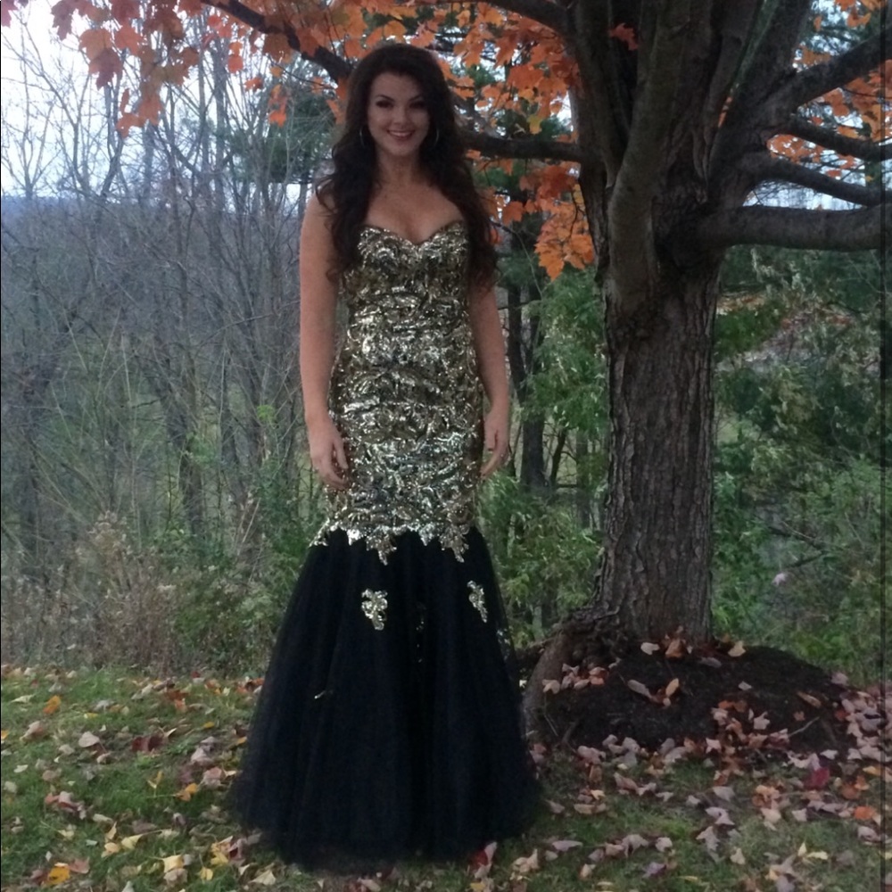 Mermaid Gold Prom Dress